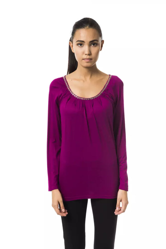 Lila Viskose Damen Top
