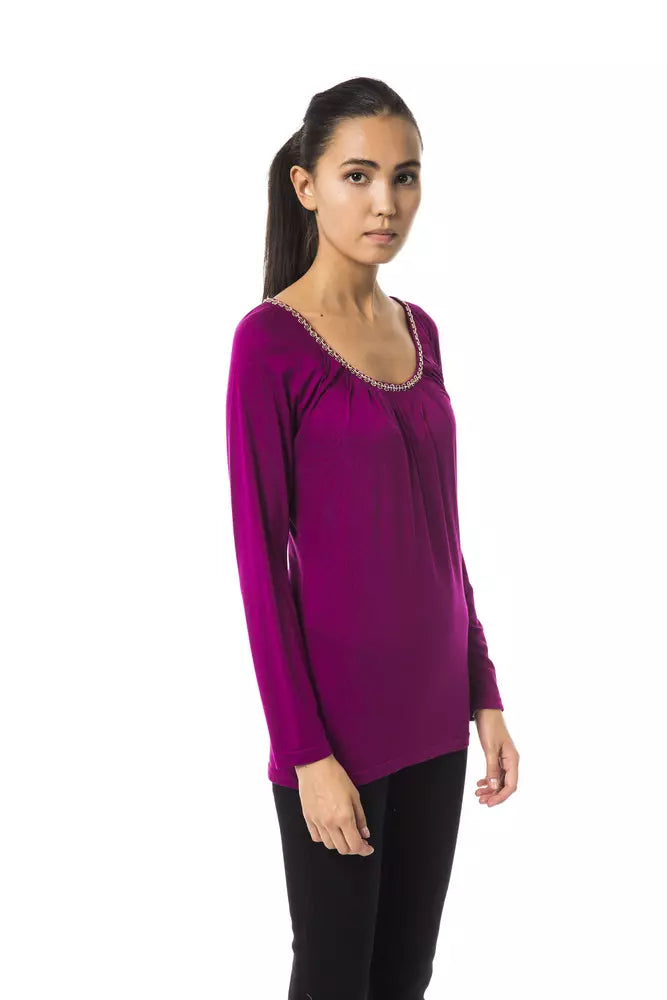 Lila Viskose Damen Top