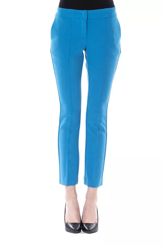 Hellblaue Polyester-Damenhose