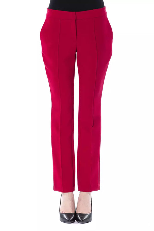Fuchsia Polyester Damenhose