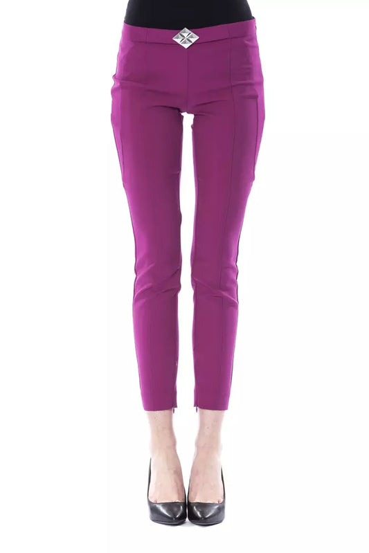 Lila Polyester Damenhose