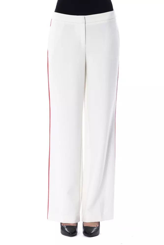 Weiße Polyester Damenhose