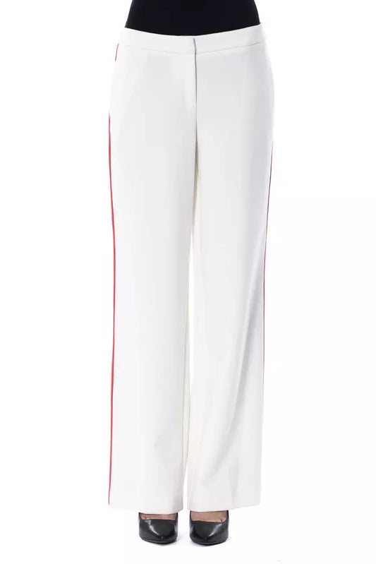 Weiße Polyester Damenhose