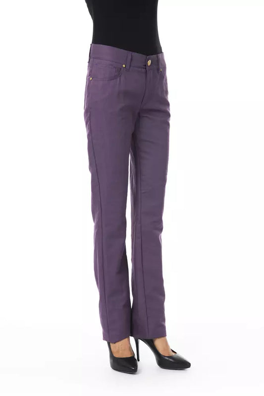 Lila Baumwollhose für Damen
