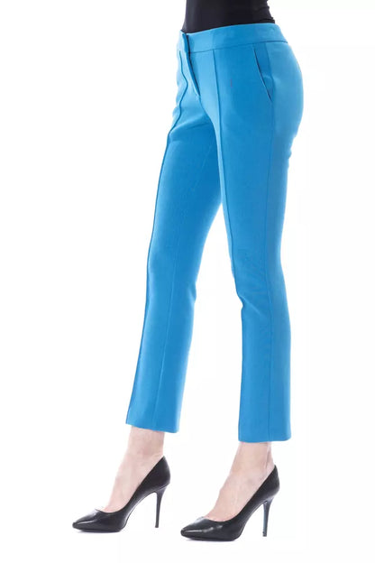 Hellblaue Polyester-Damenhose