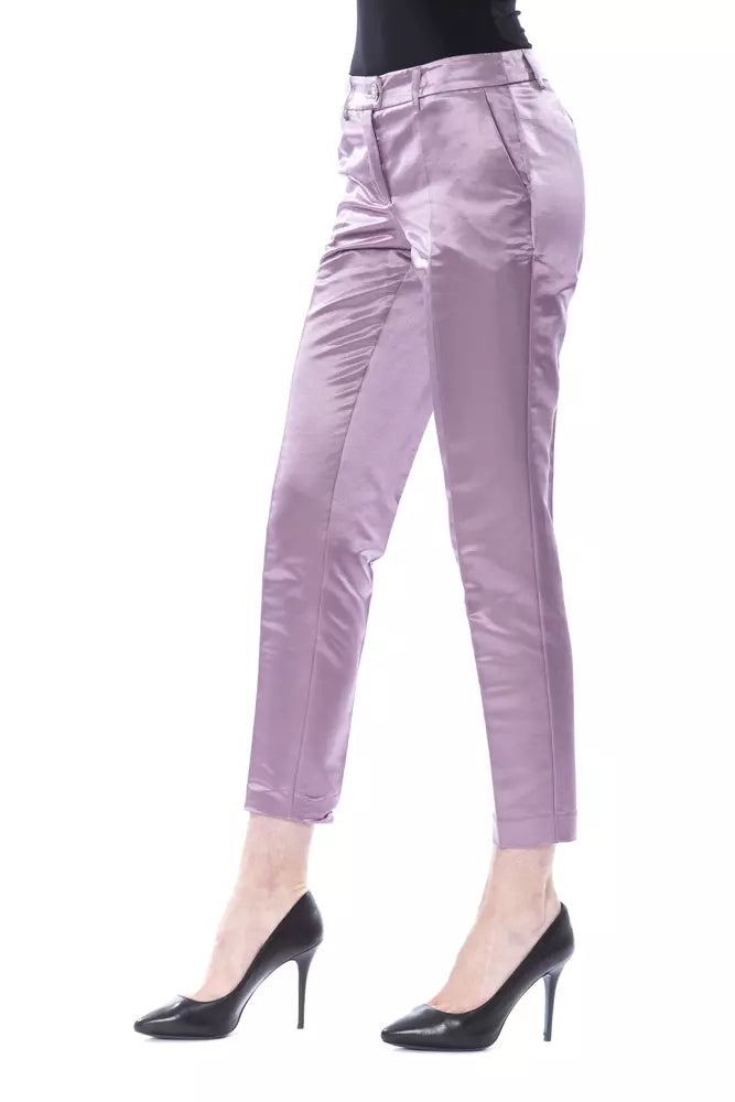Lila Baumwollhose für Damen