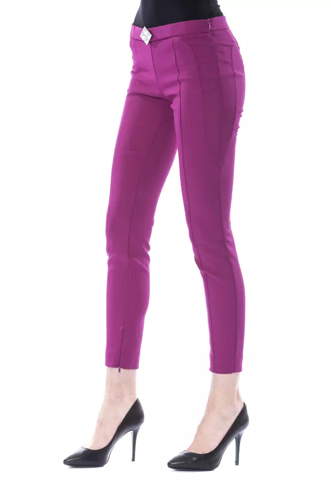 Lila Polyester Damenhose
