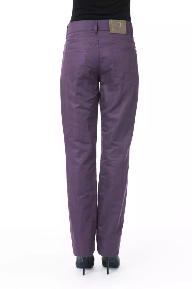 Lila Baumwollhose für Damen