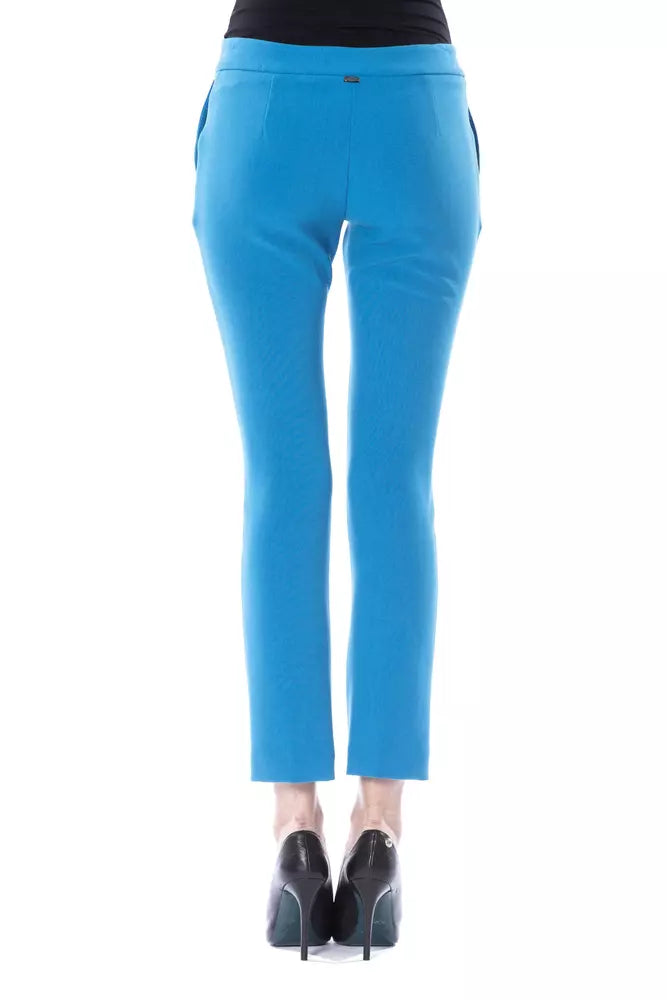 Hellblaue Polyester-Damenhose