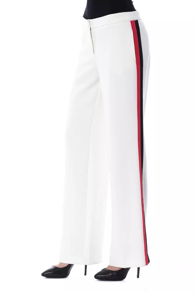 Weiße Polyester Damenhose