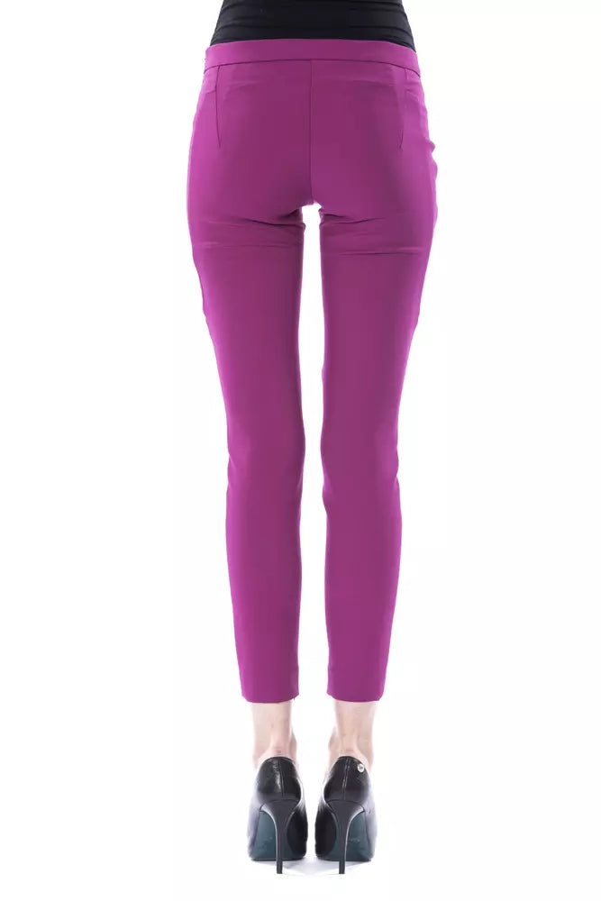 Lila Polyester Damenhose