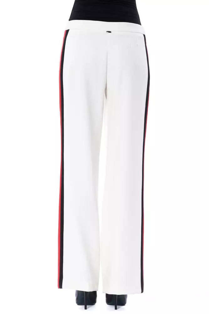 Weiße Polyester Damenhose