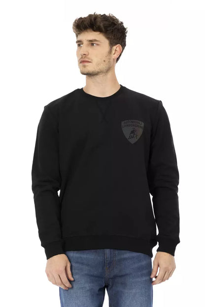 Black Cotton Men's Sweater
