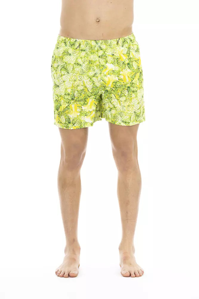 Green Polyester Men's Swim Short