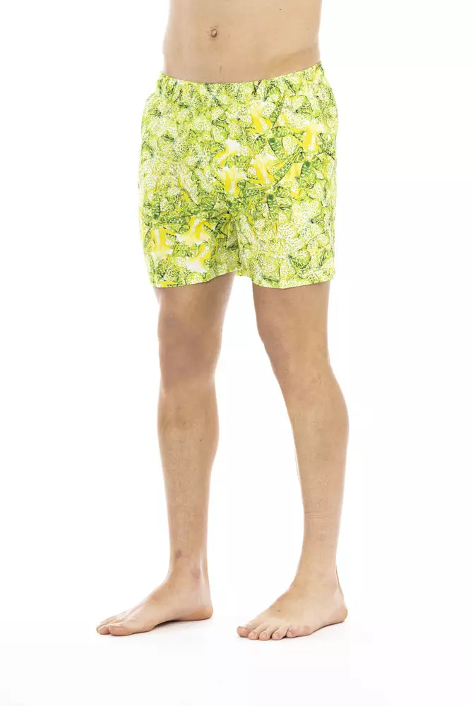 Green Polyester Men's Swim Short