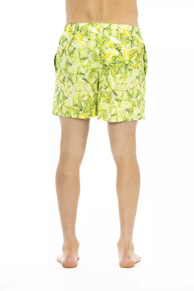 Green Polyester Men's Swim Short