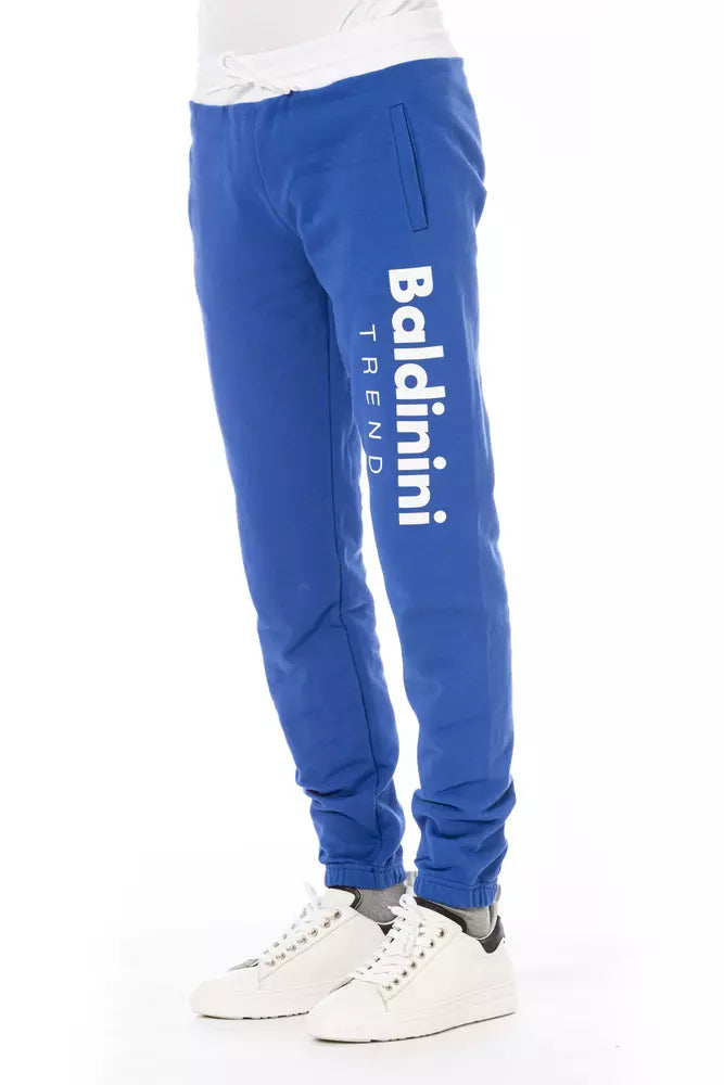 Blue Cotton Men Sport Pant