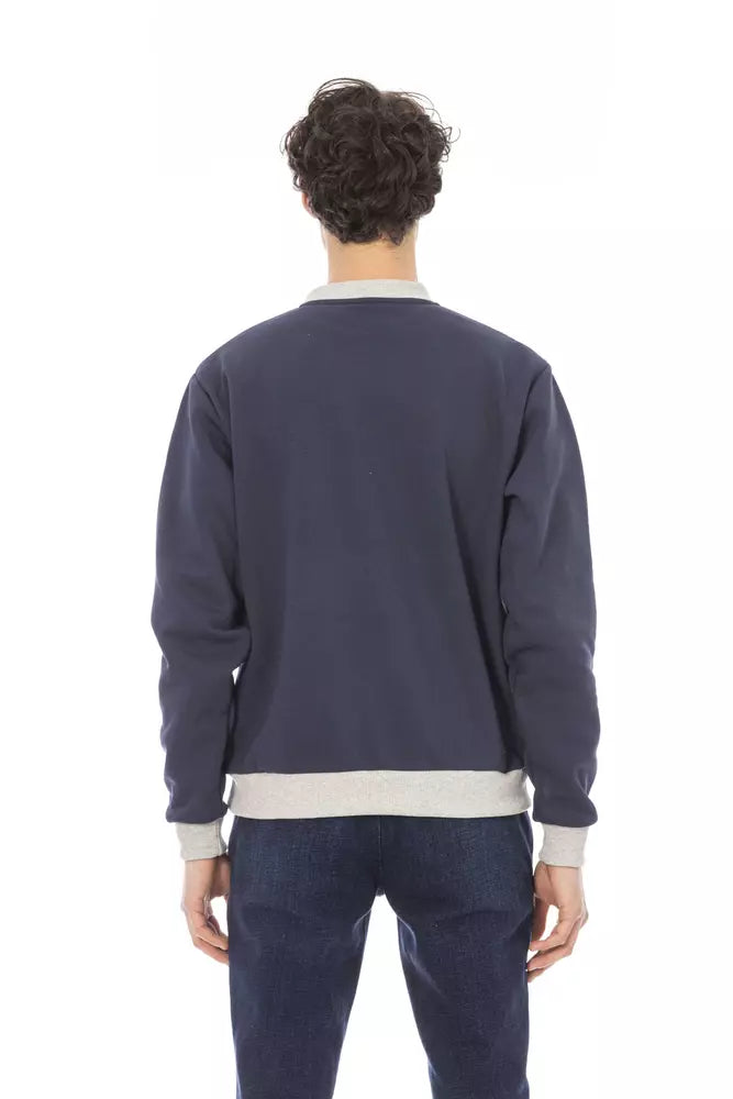 Blue Cotton Men's Sweater