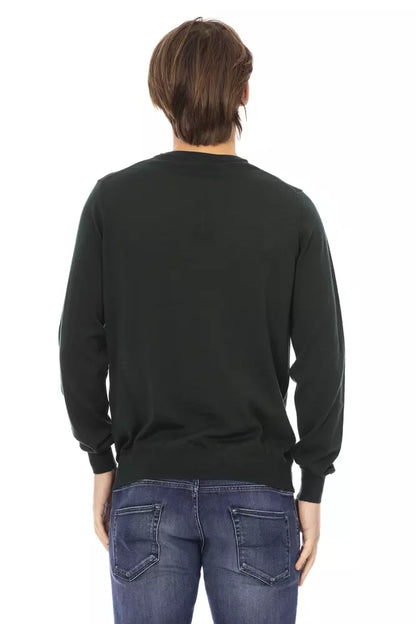 Grüner Stoff Herren Pullover