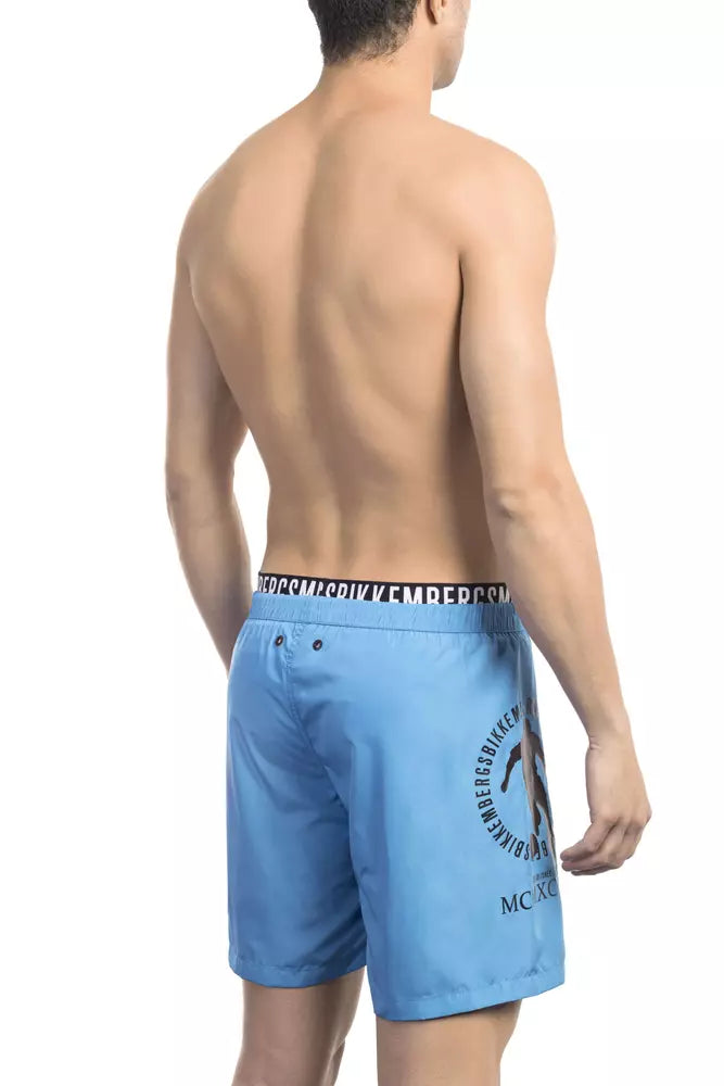 Hellblaue Badeshorts aus Polyester für Herren