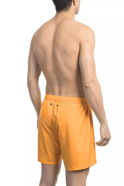 Orangefarbene Badeshorts aus Polyester für Herren