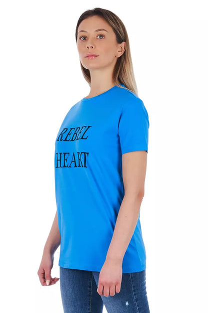 Hellblaues Baumwoll-T-Shirt für Damen