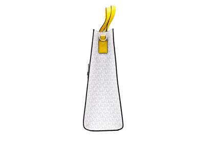 Kenly Große Signature North South Tote Computer-Handtasche aus PVC in Zitrusfarbe