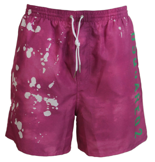 Rosa Badeshorts mit Batikmuster