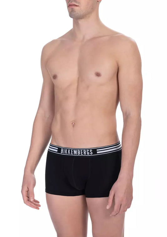 Black Cotton Men Underwear Trunk Twin Pack