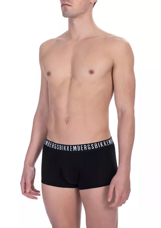 Black Cotton Men Trunk Underwear Twin Pack