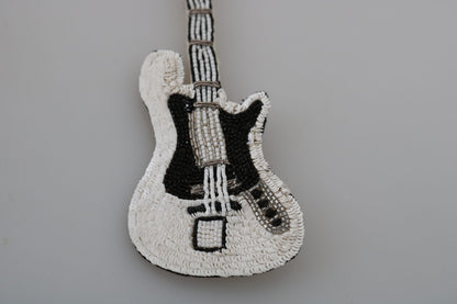 Goldfarbene Gitarrenbrosche mit Pailletten