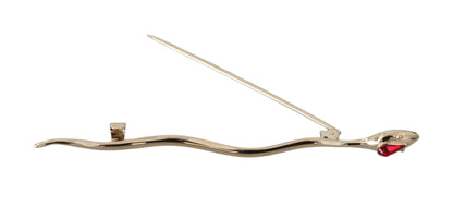 Elegante silberne Kristallbrosche