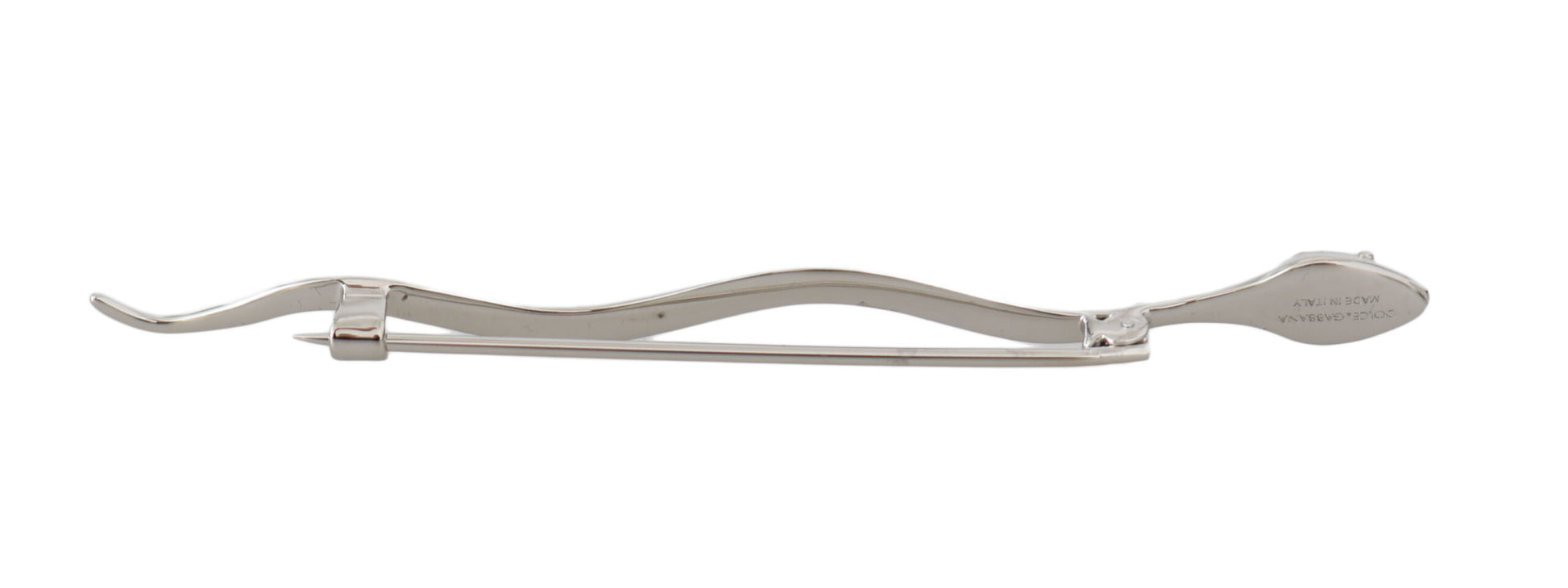 Elegante, mit Kristallen verzierte silberne Brosche