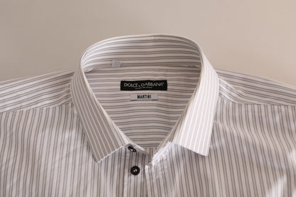 Elegantes weiß gestreiftes Baumwollhemd