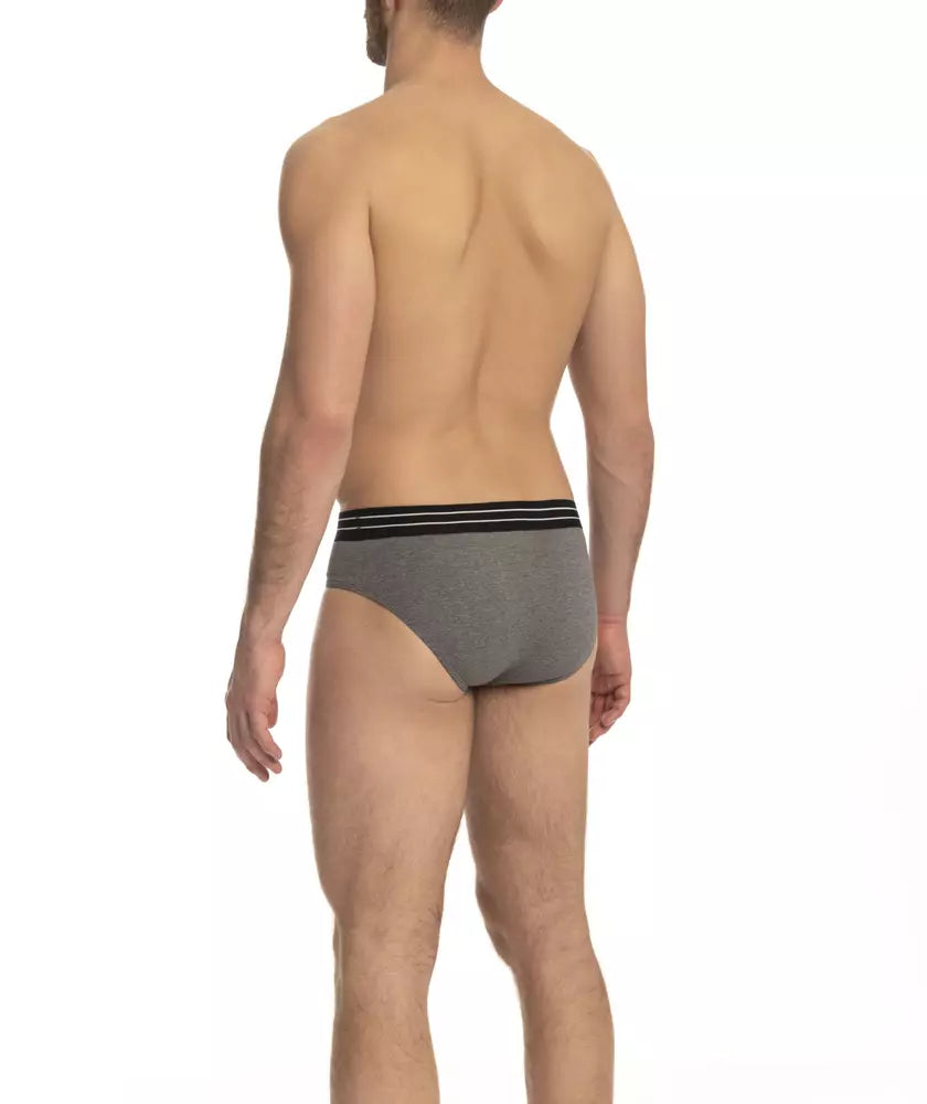 Gray Cotton Men Underwear Three-Pack