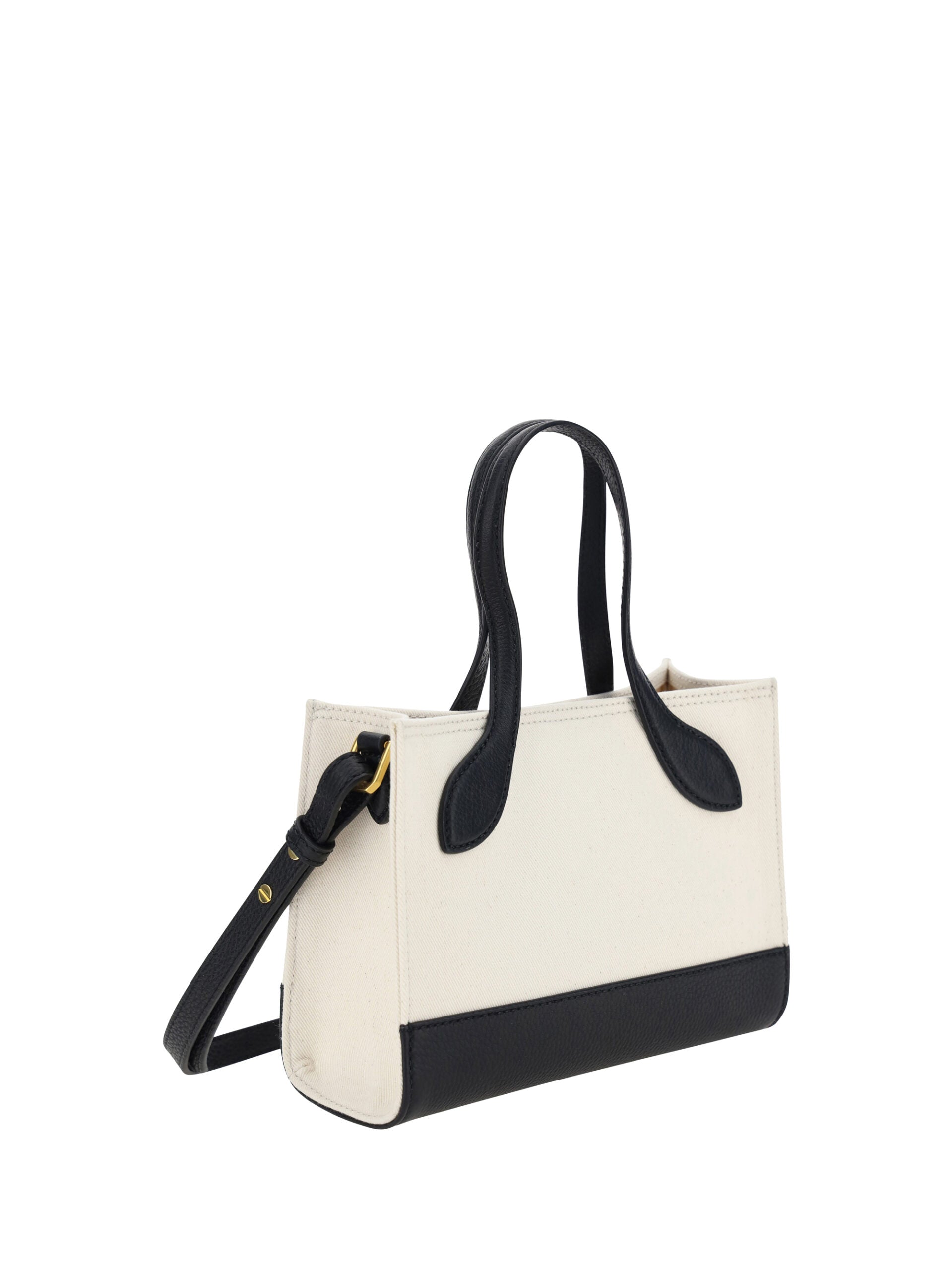 Schicke kontrastierende Mini-Handtasche aus Leder
