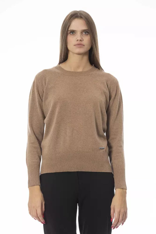Beige Cashmere Women Sweater