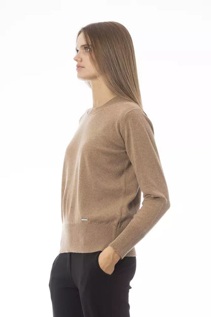 Beige Cashmere Women Sweater