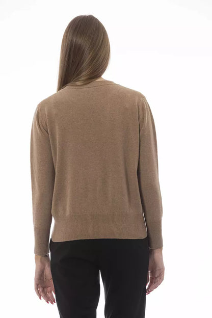 Beige Cashmere Women Sweater