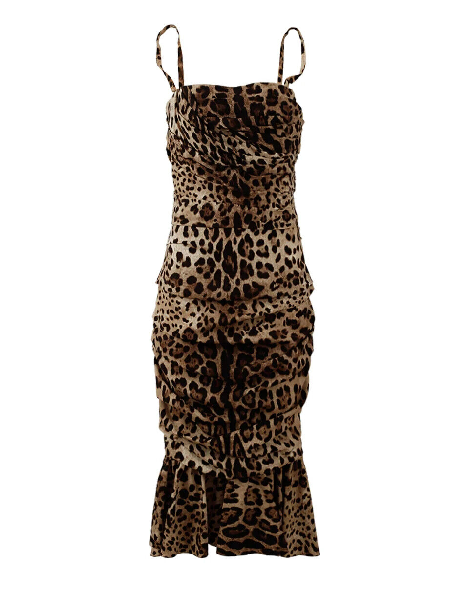 Elegant Leopard Print Cady Dress