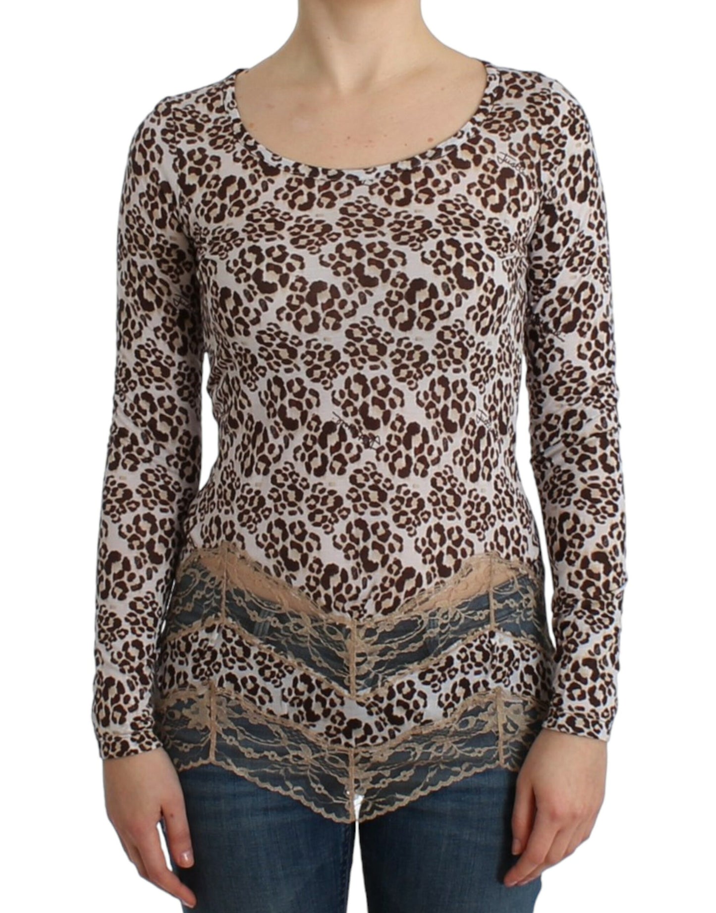 Elegantes Langarm-Top mit floraler Spitze