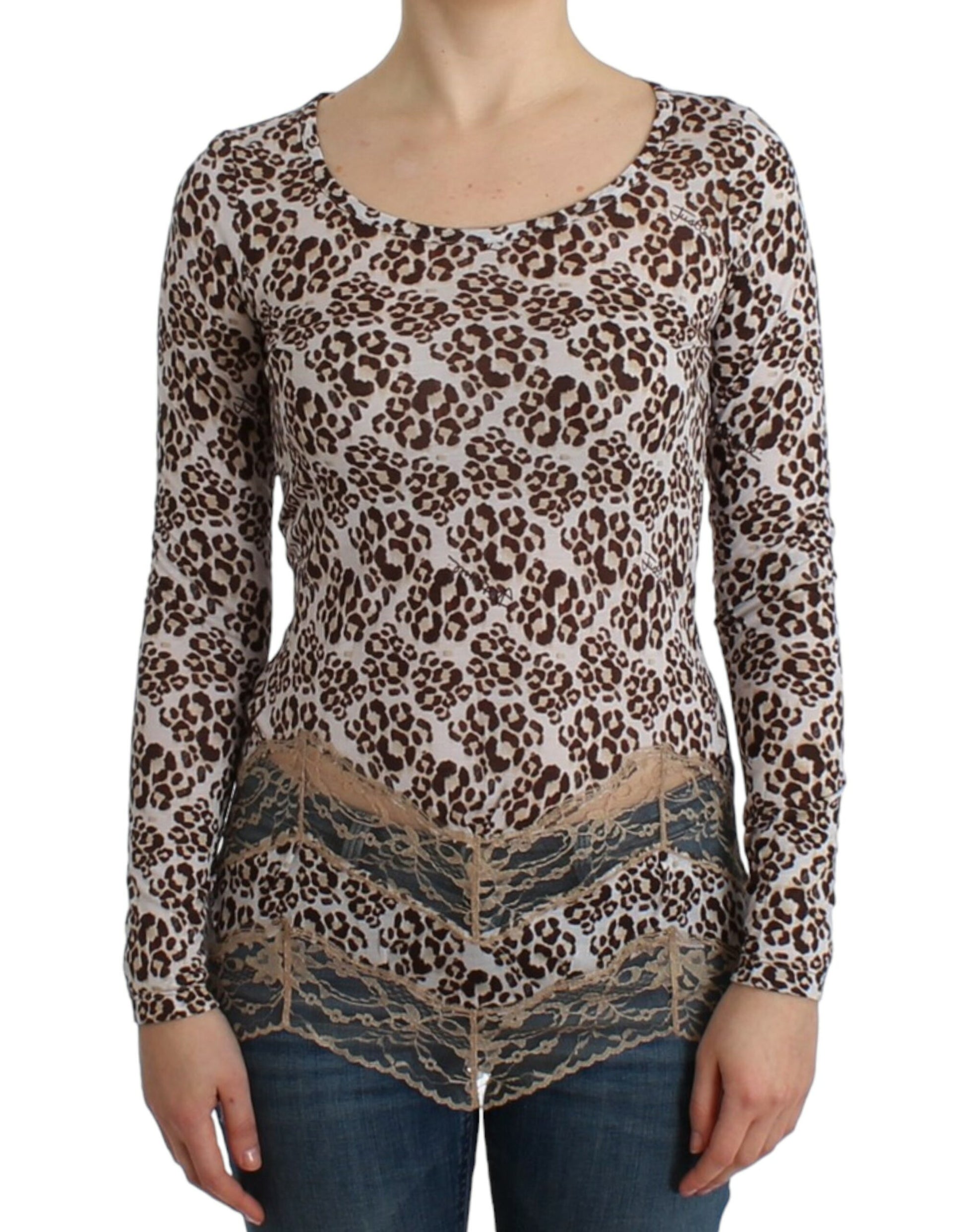 Elegantes Langarm-Top mit floraler Spitze