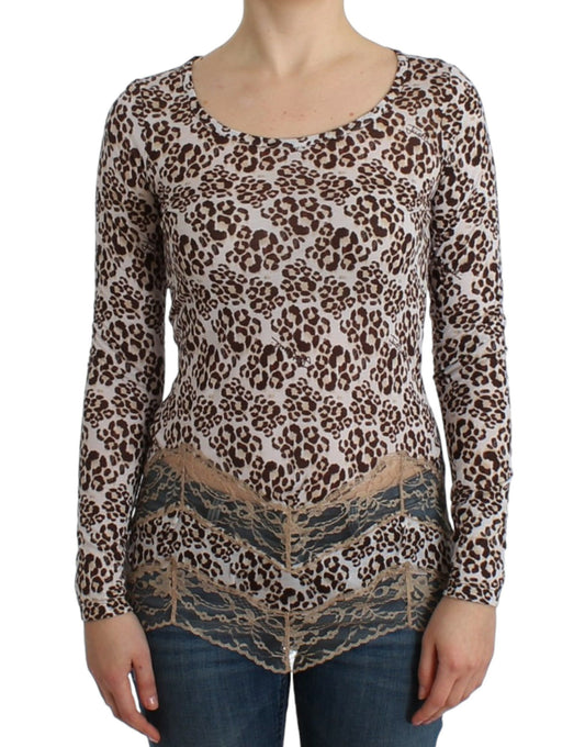 Elegantes Langarm-Top mit floraler Spitze