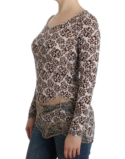 Elegantes Langarm-Top mit floraler Spitze