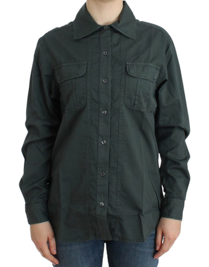 Elegantes Button-Down-Hemd aus Baumwolle in Grau