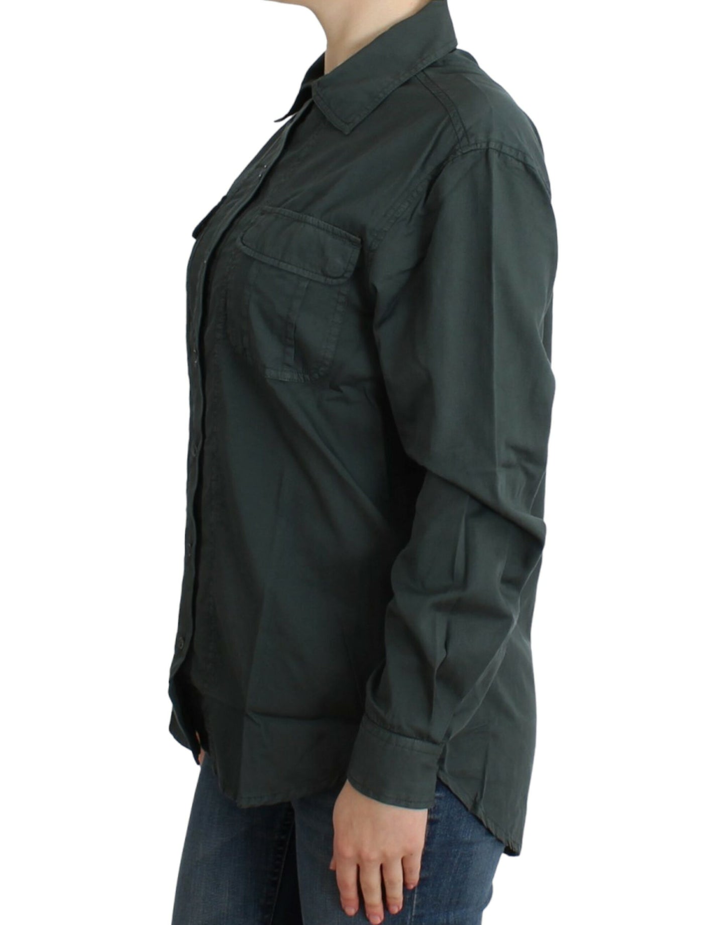 Elegantes Button-Down-Hemd aus Baumwolle in Grau