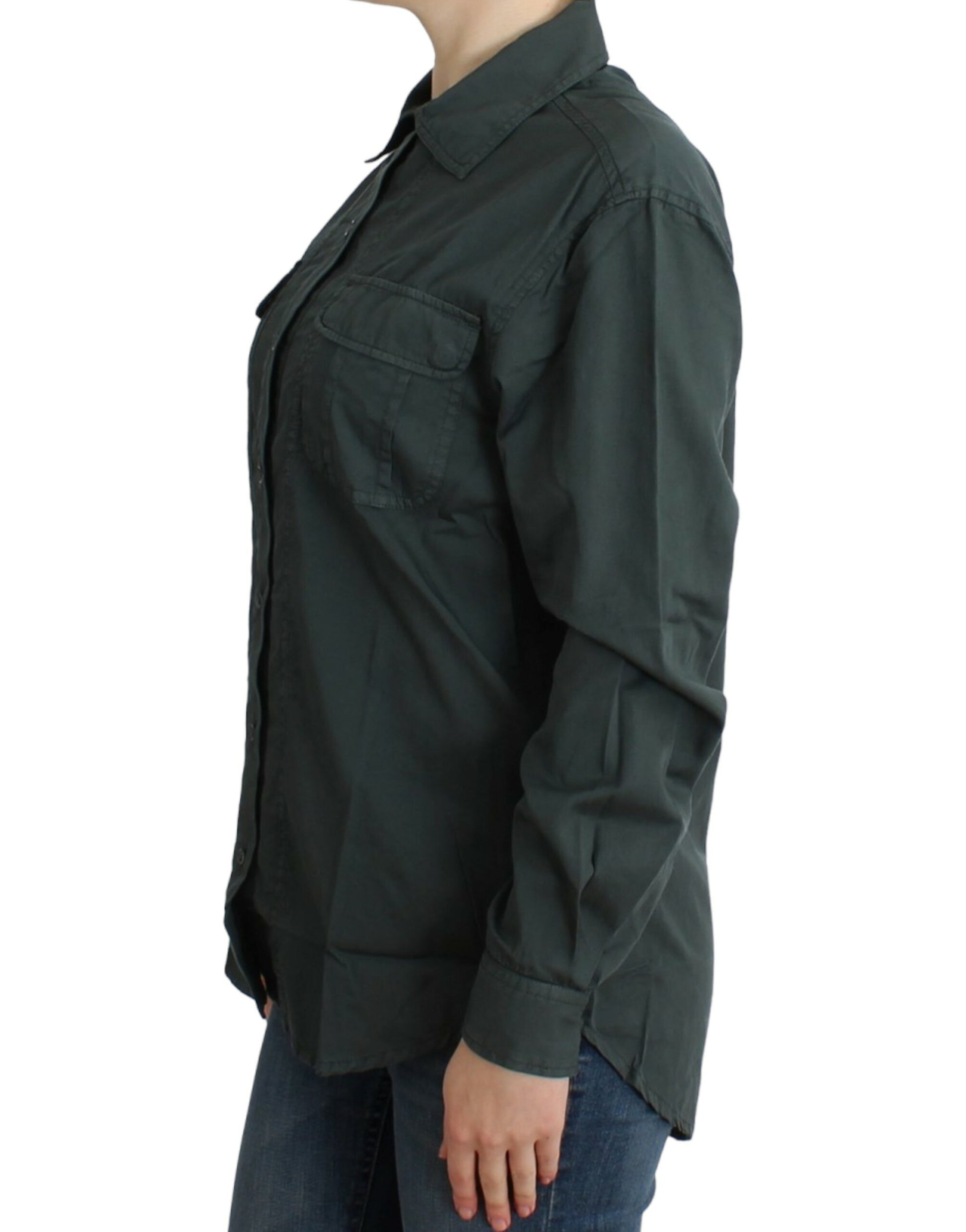 Elegantes Button-Down-Hemd aus Baumwolle in Grau