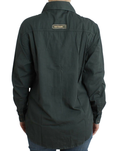Elegantes Button-Down-Hemd aus Baumwolle in Grau