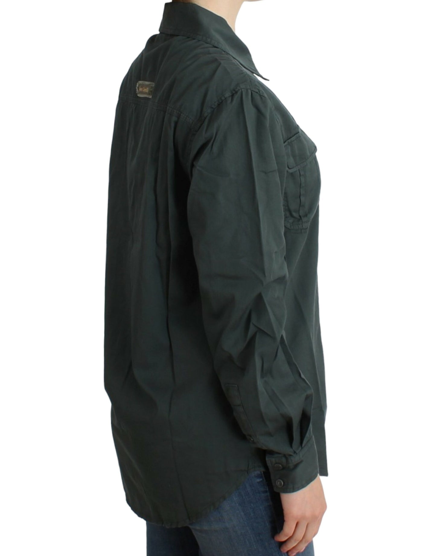 Elegantes Button-Down-Hemd aus Baumwolle in Grau