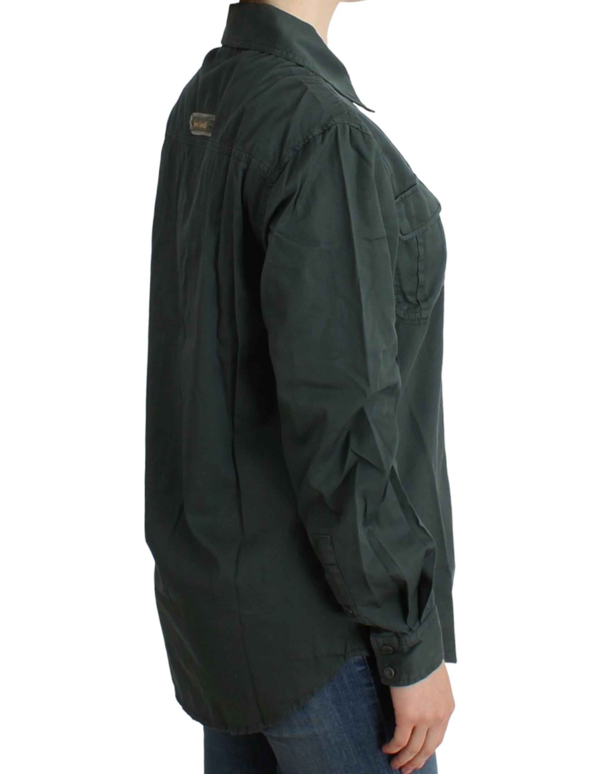 Elegantes Button-Down-Hemd aus Baumwolle in Grau